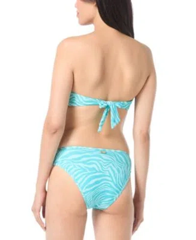 Vince Camuto Womens Sequin Zebra Print Bandeau Bikini Top Sequin Zebra Print Hipster Bikini Bottoms In Oasis