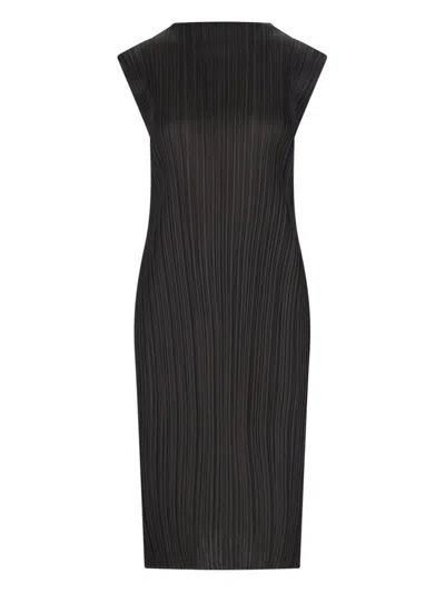 Shop Issey Miyake Pleats Please  August Sleeveless Dress In Black