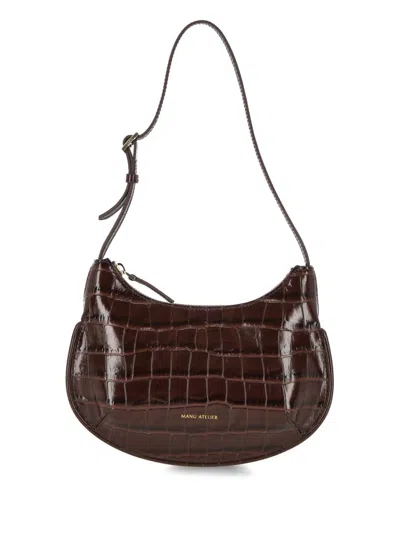 MANU ATELIER MANU ATELIER LOGO PRINTED EMBOSSED SHOULDER BAG 