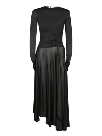 Shop Acne Studios Open Back Long Sleeved Dress In Black