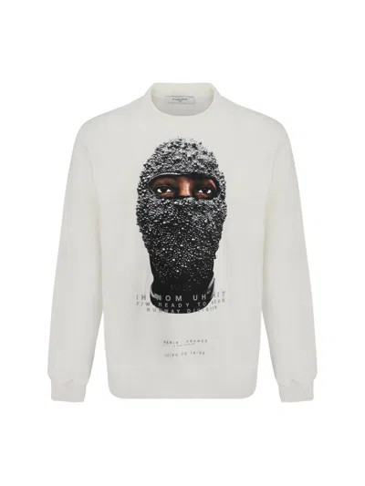 Shop Ih Nom Uh Nit Mask Printed Crewneck Sweatshirt In White