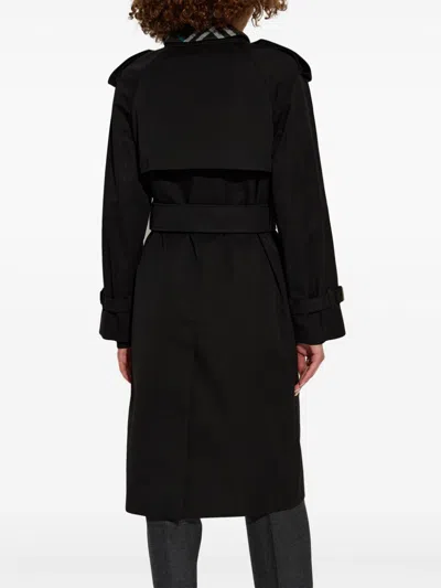 Burberry Detachable-collar Trench Coat In Black