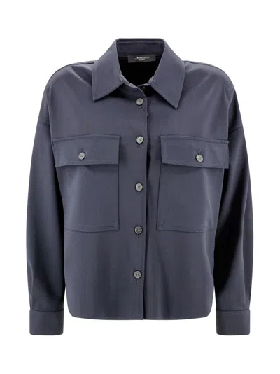 Shop Weekend Max Mara Buttoned Long In Blue