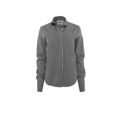 Theo The Label Women's Black / White Larisa Striped Shirt - Black In Black/white