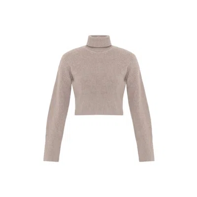 Theo The Label Women's Neutrals Angelia Cropped Turtleneck Sweater - Sustained Grey In Gray