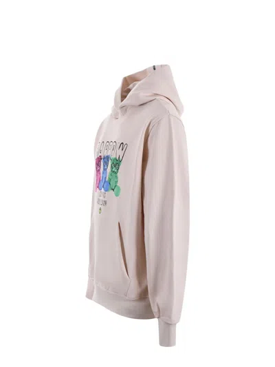Barrow Dove Logo Print Hoodie In Beige