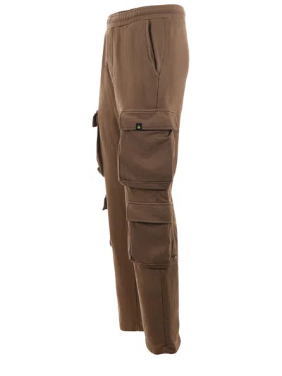 Barrow Cargo Jogging Trousers In Cotton In Brown