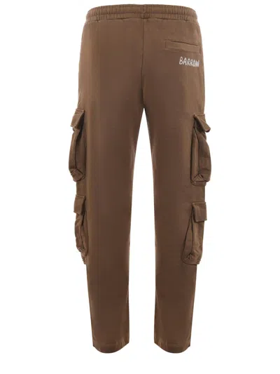 Barrow Cargo Jogging Trousers In Cotton In Brown