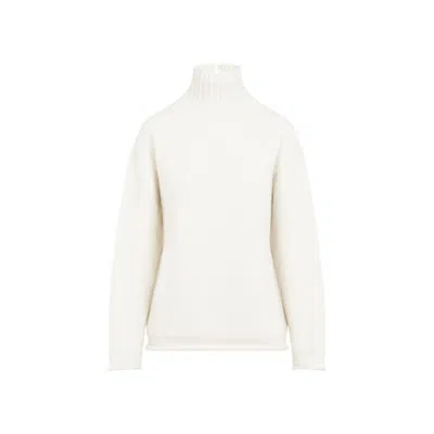 Bottega Veneta Off White Highneck Sweater In White