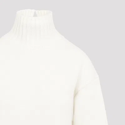 Bottega Veneta Off White Highneck Sweater In White