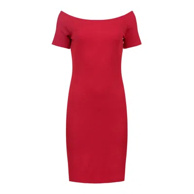 Conquista Women's Off-shoulder Fitted Dress - Red, One Size In Red