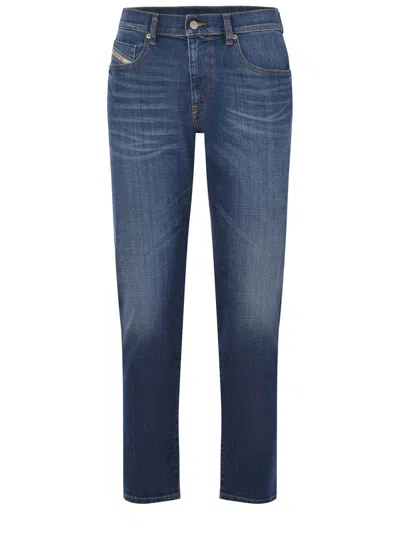 Diesel Logo Patch Denim Jeans In Denim Azzurro