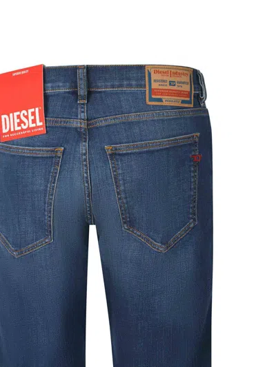 Diesel Logo Patch Denim Jeans In Denim Azzurro