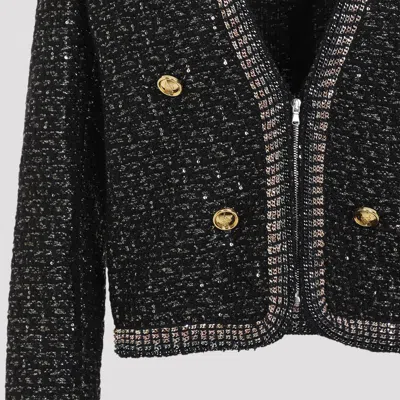 Giambattista Valli Bouclé Sequin-embellished Jacket In Black