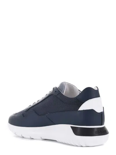 Hogan 3 Blue Leather Blend Sneakers In Blue