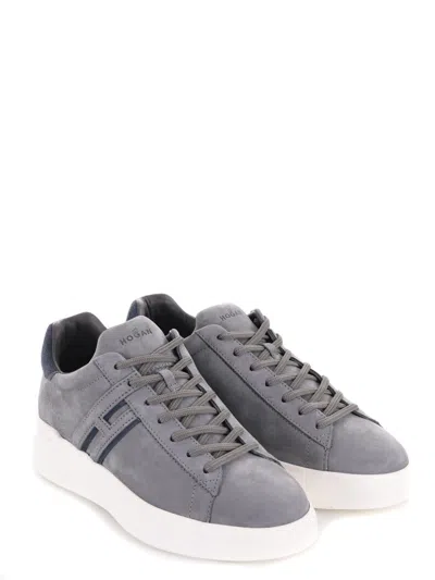 Hogan Man Sneakers Light Grey Size 9 Soft Leather In Grey