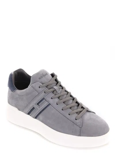 Hogan Man Sneakers Light Grey Size 9 Soft Leather In Grey