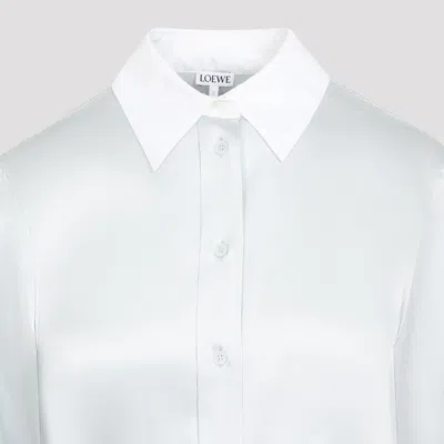 Loewe Long-sleeved Silk Shirt In Blue