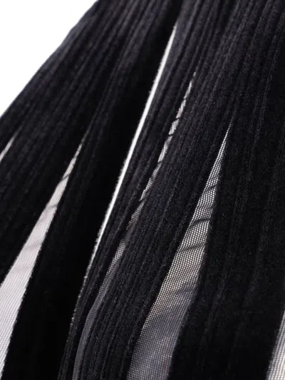 Tom Ford Stretch Tulle And Velvet Halterneck Evening Dress In 黑色