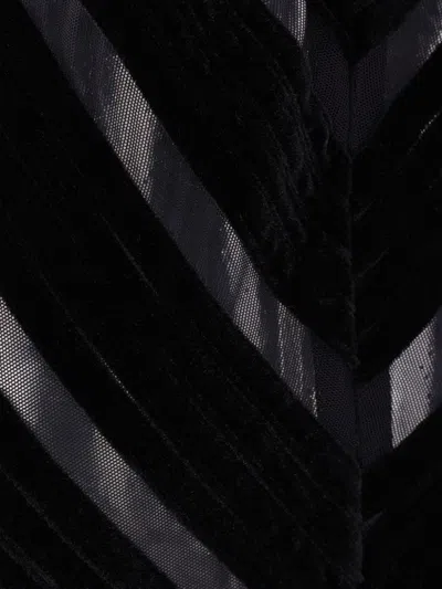 Tom Ford Stretch Tulle And Velvet Halterneck Evening Dress In 黑色