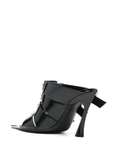 Mugler 100mm Buckle-detailed Sandals In 黑色