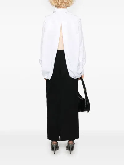 Givenchy Oversized Shirt In Poplin With Open Back In 白色