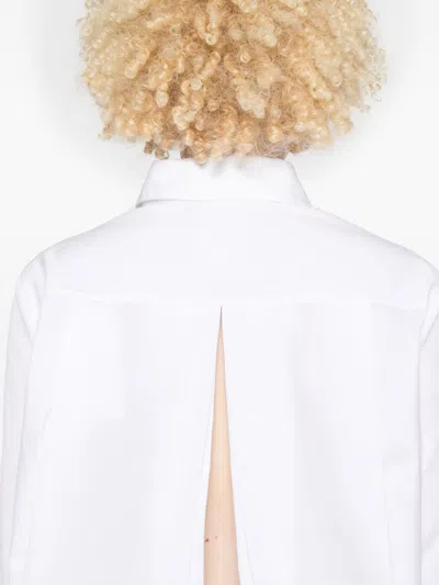 Givenchy Oversized Shirt In Poplin With Open Back In 白色