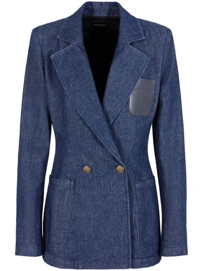 Emporio Armani Denim Blazer In 蓝色