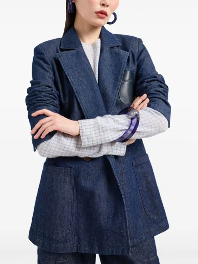 Emporio Armani Denim Blazer In 蓝色