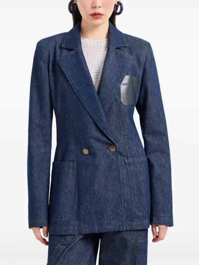 Emporio Armani Denim Blazer In 蓝色