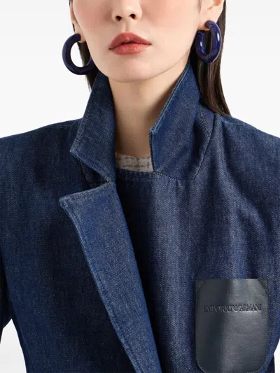 Emporio Armani Denim Blazer In 蓝色