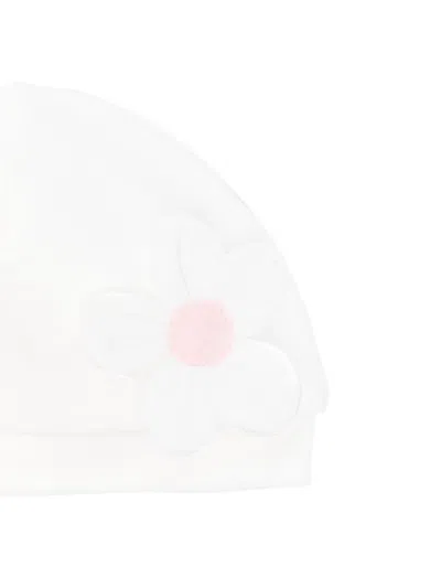Monnalisa Floral-appliqué Hat In 白色