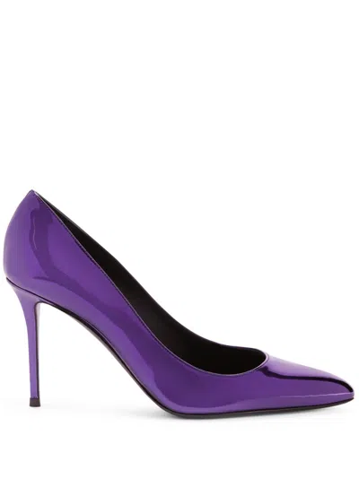 Giuseppe Zanotti Jakye 105mm Metallic Pumps In 紫色