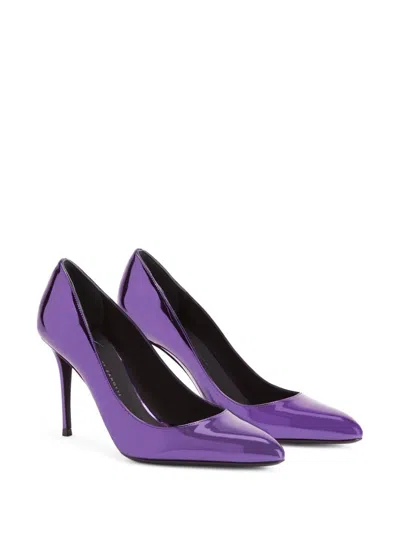Giuseppe Zanotti Jakye 105mm Metallic Pumps In 紫色