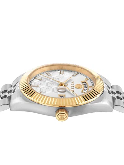 Philipp Plein Date Superlative Crystal Watch In 白色