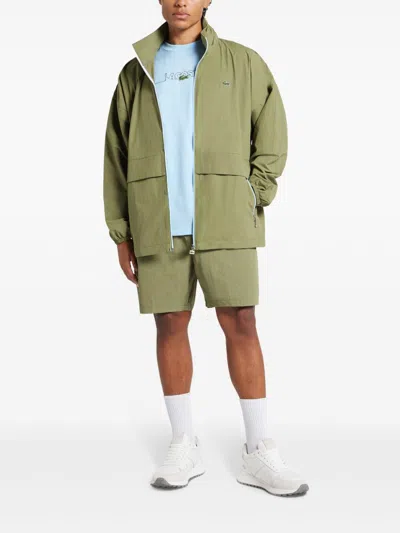 Lacoste Men's Water-repellent Removable Hood Windbreaker - 60 - Xl/2xl In 绿色