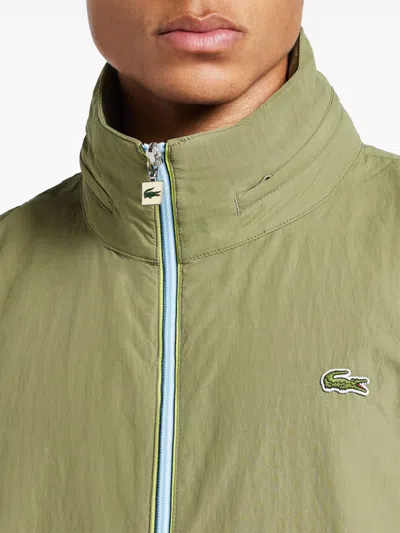 Lacoste Men's Water-repellent Removable Hood Windbreaker - 60 - Xl/2xl In 绿色