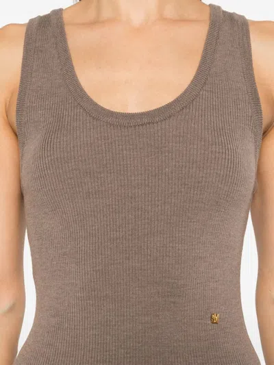 Moschino Logo-lettering Tank Top In 中性色