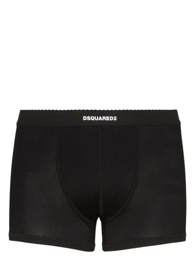 Dsquared2 Logo-waistband Boxers In 黑色
