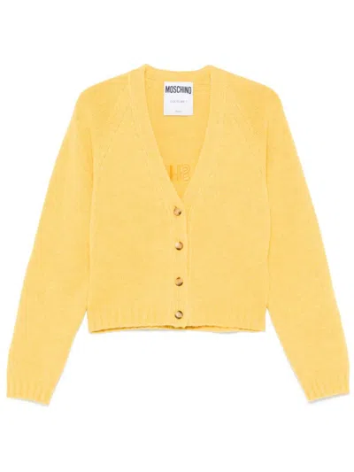 Moschino 100% Shrunk Cardigan In 黄色