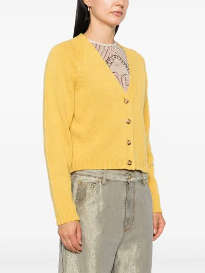 Moschino 100% Shrunk Cardigan In 黄色