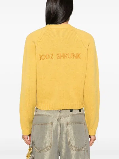 Moschino 100% Shrunk Cardigan In 黄色