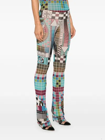 Jean Paul Gaultier Multicolor Printed Casual Pants In 蓝色