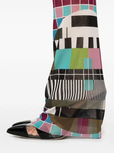 Jean Paul Gaultier Multicolor Printed Casual Pants In 蓝色