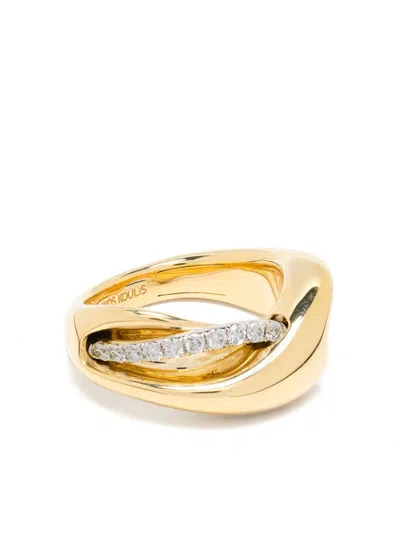 Nikos Koulis 18kt Yellow Gold Interwoven Diamond Ring In 金色