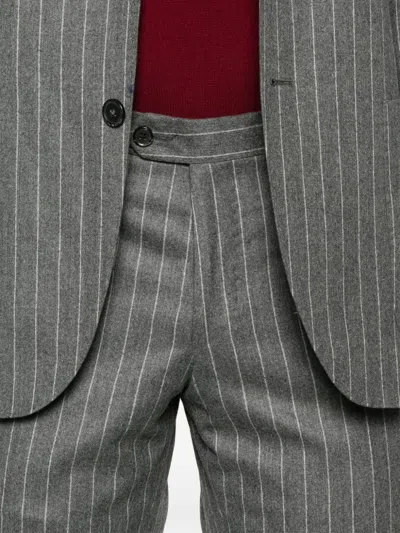 Luigi Bianchi Mantova Pinstriped Suit In 灰色