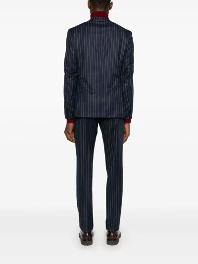 Luigi Bianchi Mantova Pinstriped Suit In 蓝色