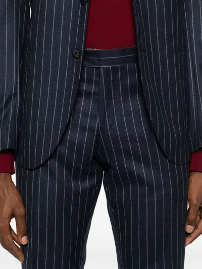 Luigi Bianchi Mantova Pinstriped Suit In 蓝色