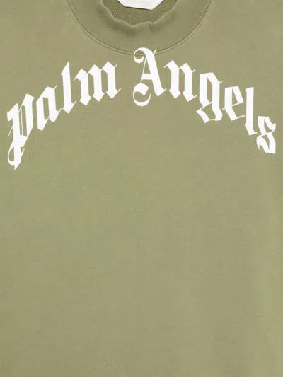 Palm Angels Logo-print Sweatshirt In 绿色