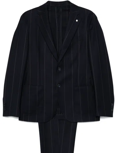 Shop Luigi Bianchi Mantova Pinstriped Suit In 蓝色